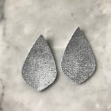 Silver Smoke Leather Earrings