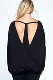 Becky Knit Top with Round Neckline, Dropped Shoulders, Racerback Overlayer and Cutout Details