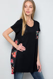 Sydney Short Sleeve Tunic Top with Floral Back