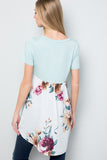 Sydney Short Sleeve Tunic Top with Floral Back