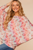 Beth Pink Tie Dye Leopard Print Sweater