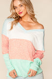 Harper Color Block V-Neck Sweater
