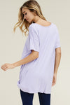 Daisy Lavender Loose Fit Short Sleeve Top
