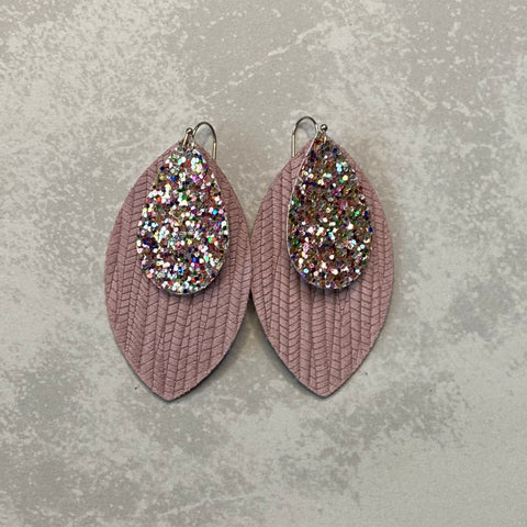 Confetti Glitter Palm Leaf Earrings