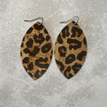 Brown & Black Leopard Print Cork Earrings
