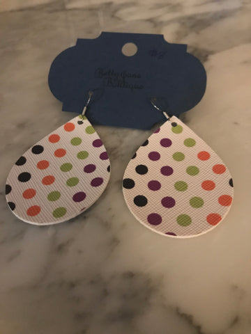 Multi-colored Polka Dot Teardrop Earrings