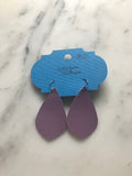Lilac Pointed Teardrop Leather Earrings