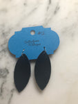 Midnight Marquise Leather Earrings