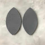 Graceful Deep Gray Leather Earrings