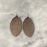 Metallic Peach Stingray Leather Earrings