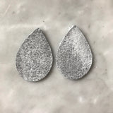 Silver Smoke Leather Earrings