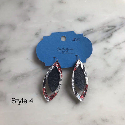 Marquise Cut-Out with Marquise Accent Faux Leather Earring
