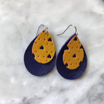 Purple Leather Teardrop with Mustard Heart Accent