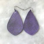 Purple Smoke Leather Earrings