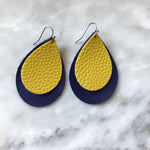Purple Leather Teardrop with Bright Yellow Accent