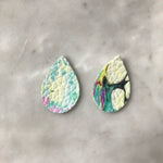 Pastel Marbled Faux Leather Earrings