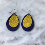 Purple Leather Teardrop with Bright Yellow Accent