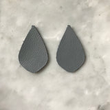 Graceful Deep Gray Leather Earrings