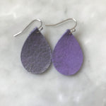 Purple Smoke Leather Earrings