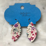 Watercolor Floral Leather Earrings